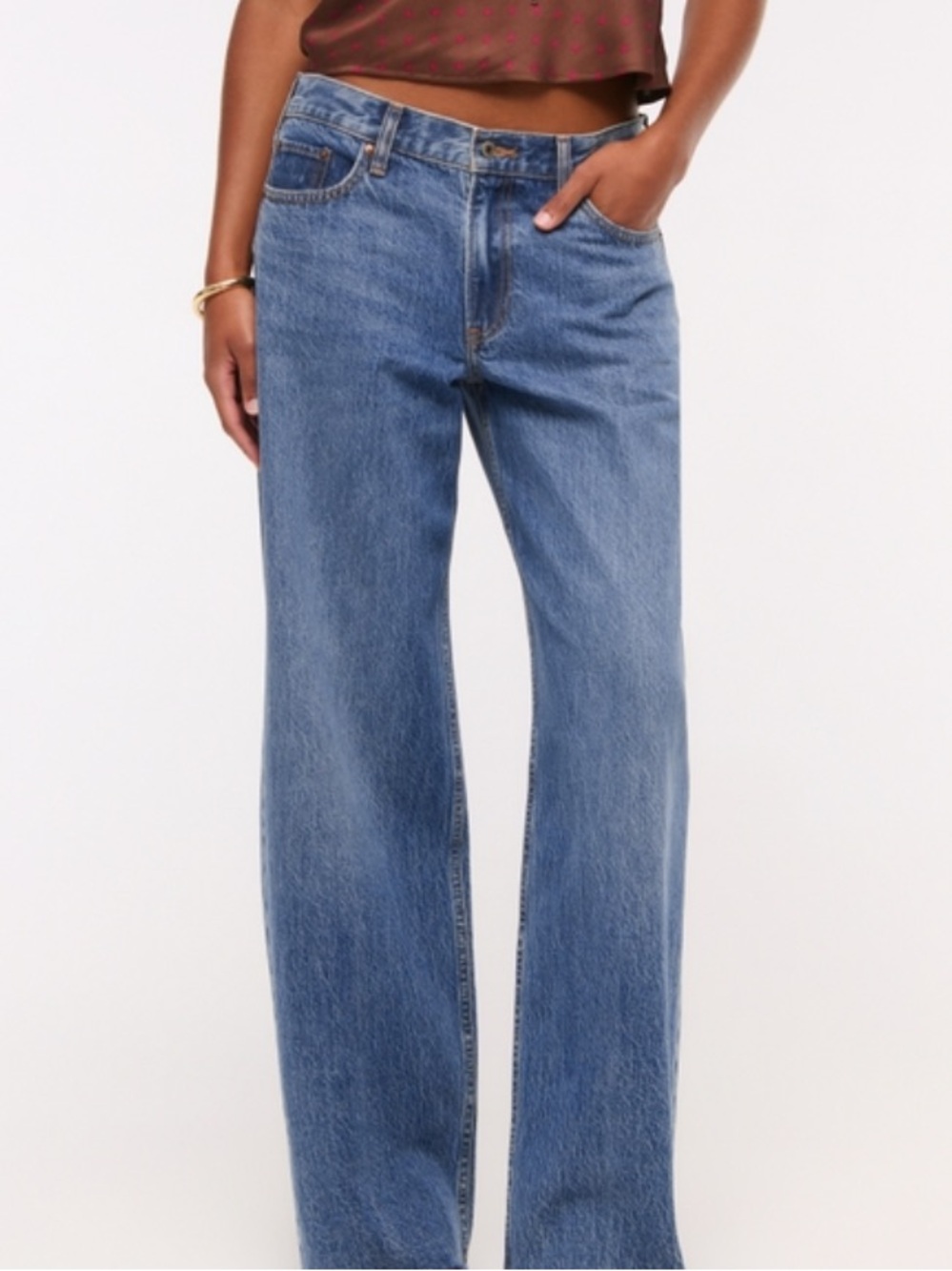 Abercrombie & Fitch Women's Ultra Loose Low Rise Curve Love Jeans